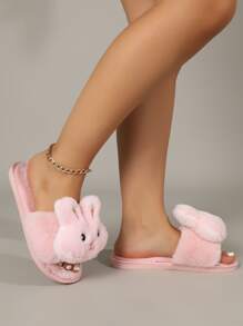 卡通兔子設計家居拖鞋 - 粉色 - 查看 5