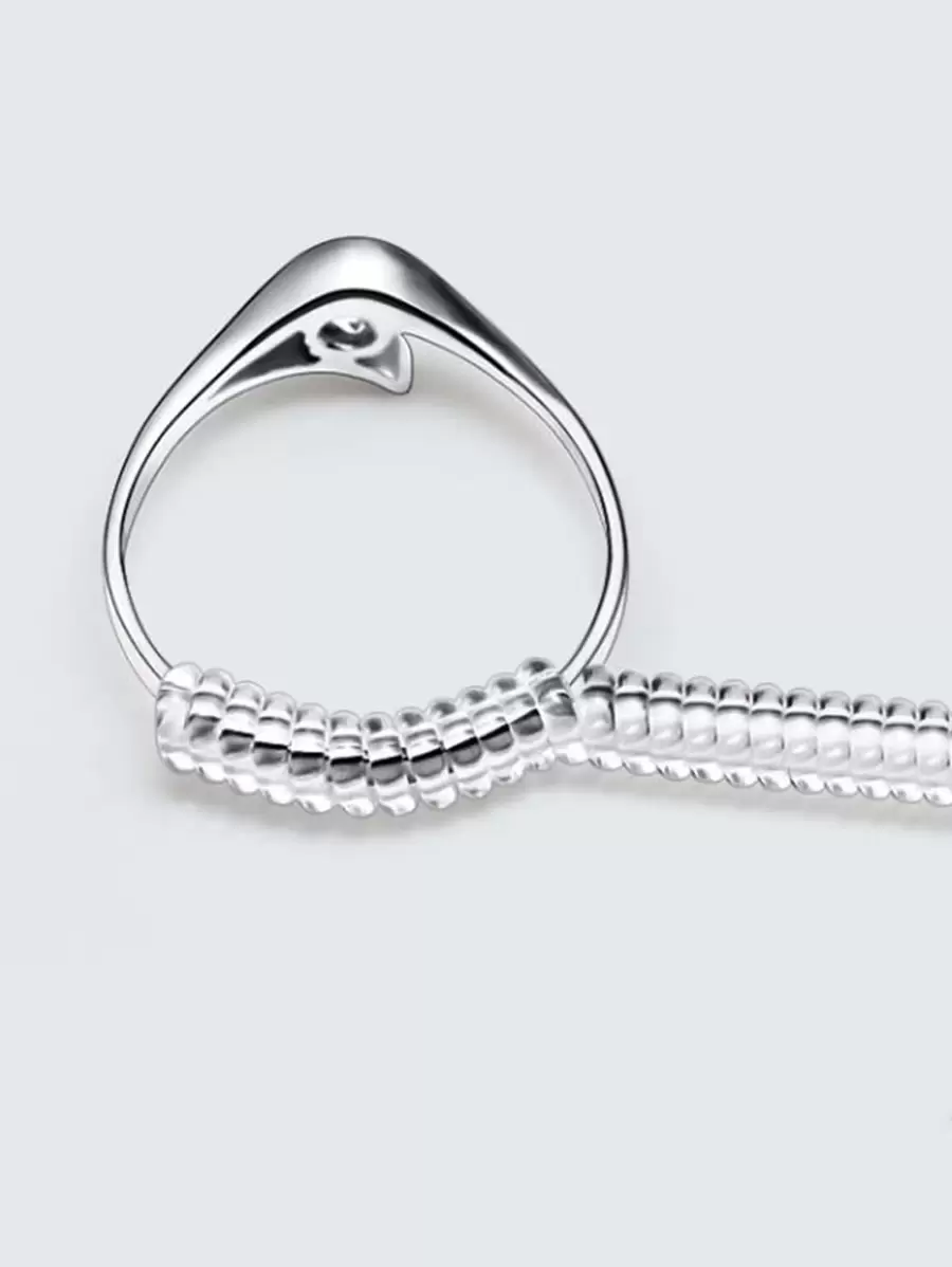 5 piezas Ajustador de tamaño de anillo transparente - transparente - Ver 1