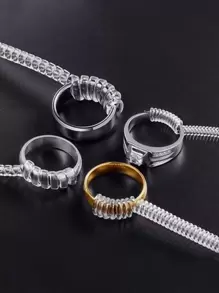 5 piezas Ajustador de tamaño de anillo transparente - transparente - Ver 4
