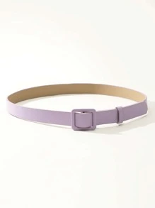 1PC Women's Belt, Made Of PU Leather, Simple And Versatile, Adjustable For Daily Use, Suitable For Gatherings And All Seasons - Lilac Purple - View 3