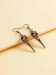 ROMWE Academia 暗黑學院風動物骷髏耳墜 - 古銅色 - 查看 2