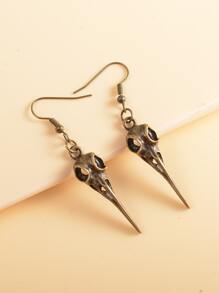 ROMWE Academia 暗黑學院風動物骷髏耳墜 - 古銅色 - 查看 4