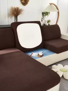 1入組提花有彈性沙發座套 - 咖啡棕 - 查看 1