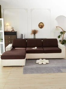 1入組提花有彈性沙發座套 - 咖啡棕 - 查看 4