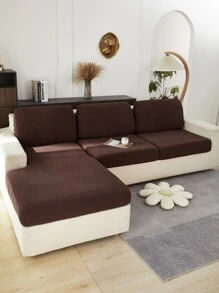 1入組提花有彈性沙發座套 - 咖啡棕 - 查看 6