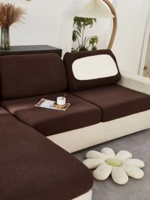 1入組提花有彈性沙發座套 - 咖啡棕 - 查看 7