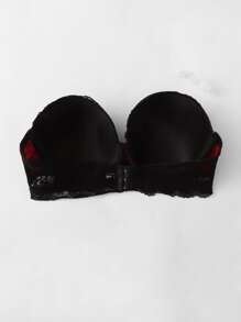 Plus Floral Lace Tube Underwire Bra With 1pair Transparent Strap - Multicolor - View 2