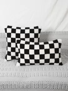 1pc Two Tone Cushion Cover Without Filler, Simple Throw Pillow Case, For Sofa, Living Room