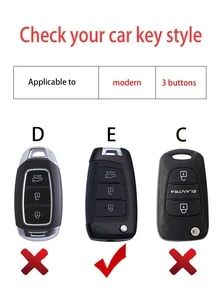Car Key Case Compatible With Hyundai - Multicolor - View 6