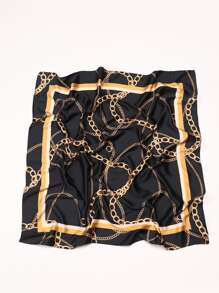1pc Allover Chain Print Bandana square scarf - Multicolor - View 1