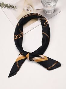 1pc Allover Chain Print Bandana square scarf - Multicolor - View 2