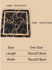 1pc Allover Chain Print Bandana square scarf - Multicolor - View 3