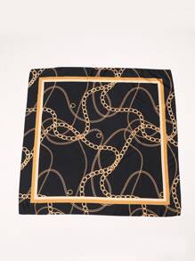 1pc Allover Chain Print Bandana square scarf - Multicolor - View 5