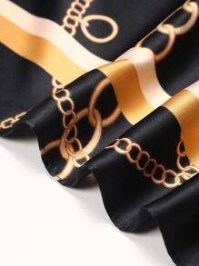 1pc Allover Chain Print Bandana square scarf - Multicolor - View 6