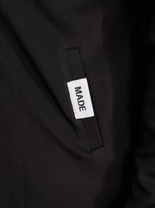 Manfinity Homme Men Plus Letter Patched Hooded Coat - Black - View 3