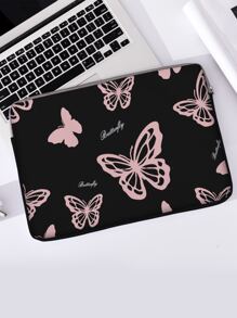 14 Inch Butterfly Print Laptop Bag - Multicolor - View 2