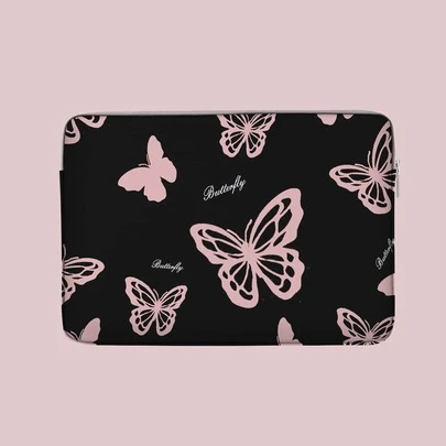 14 Inch Butterfly Print Laptop Bag