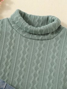 Toddler Girls Turtle Neck Pullover - Green - View 4