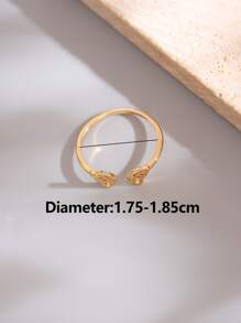 蝴蝶裝飾開口戒指 - 金黃色 - 查看 3