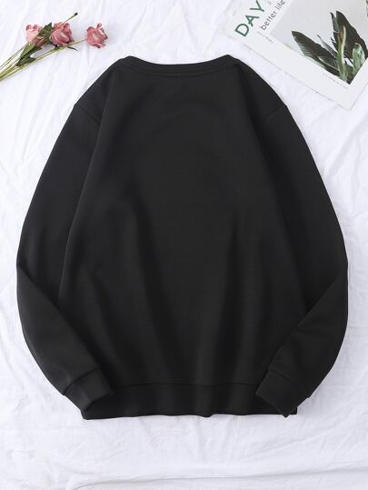 Sweat-shirt à imprimé Noël à doublure thermique