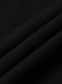 SHEIN EZwear Solid Thermal Lined Pullover - Black - View 6