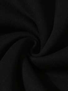 SHEIN EZwear Solid Thermal Lined Pullover - Black - View 7