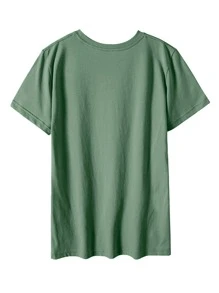 INAWLY Slogan Graphic Tee THERE'S NOTHING I CAN'T DO ЕХСЕРТ REACH THE TOP SHELF I CAN'T DO THAT Graphic - Mint Green - View 2