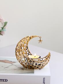 1 cái Giá đỡ nến hình mặt trăng rỗng - Vàng - Xem 2