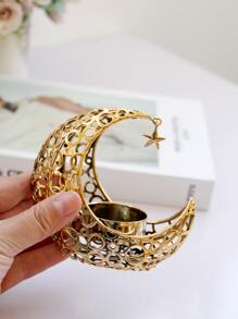 1 cái Giá đỡ nến hình mặt trăng rỗng - Vàng - Xem 4