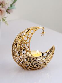 1 cái Giá đỡ nến hình mặt trăng rỗng - Vàng - Xem 5