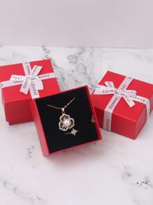 1 pieza Caja de almacenamiento de joya con diseño de lazo