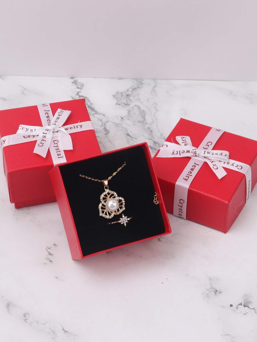 1 pieza Caja de almacenamiento de joya con diseño de lazo