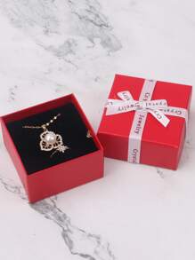 1 pieza Caja de almacenamiento de joya con diseño de lazo