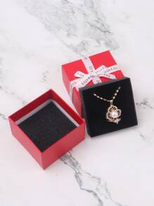 1 pieza Caja de almacenamiento de joya con diseño de lazo