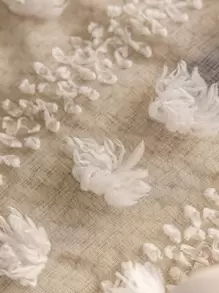 簇絨單片透視窗簾 - 白色 - 查看 8