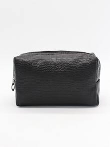 1pc Crocodile Pattern Square Makeup Bag