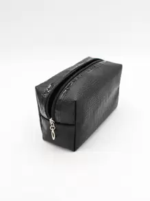 1pc Crocodile Pattern Square Makeup Bag