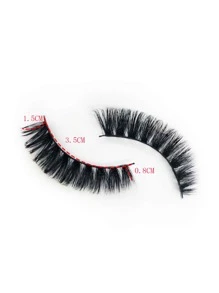 1pair Extra Long Full Strip False Eyelashes Strip Lashes, Lashes, Eyelashes, Fake Lashes - Black - View 4