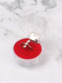 1入組塑膠首飾類透明戒指收纳盒 - 紅色 - 查看 2