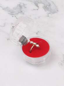 1入組塑膠首飾類透明戒指收纳盒 - 紅色 - 查看 1