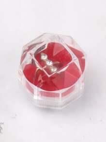 1入組塑膠首飾類透明戒指收纳盒 - 紅色 - 查看 6