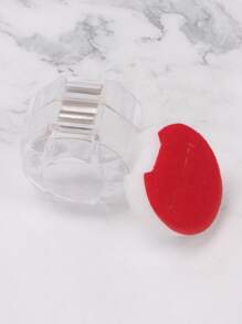 1入組塑膠首飾類透明戒指收纳盒 - 紅色 - 查看 4