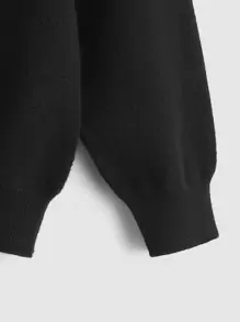 SHEIN Toddler Boys Ghost Pattern Round Neck Jumper - Black - View 4