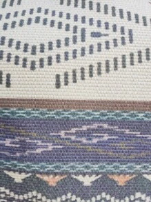 Alfombra con patrón geométrico con diseño de fleco - Multicolor - Ver 5