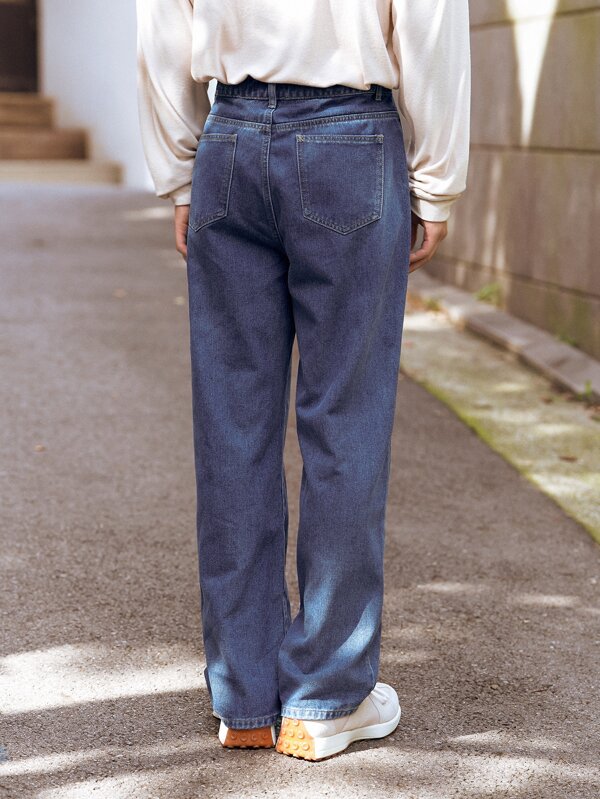 SHEIN Men Slant Pocket Wide Leg Jeans SHEIN USA