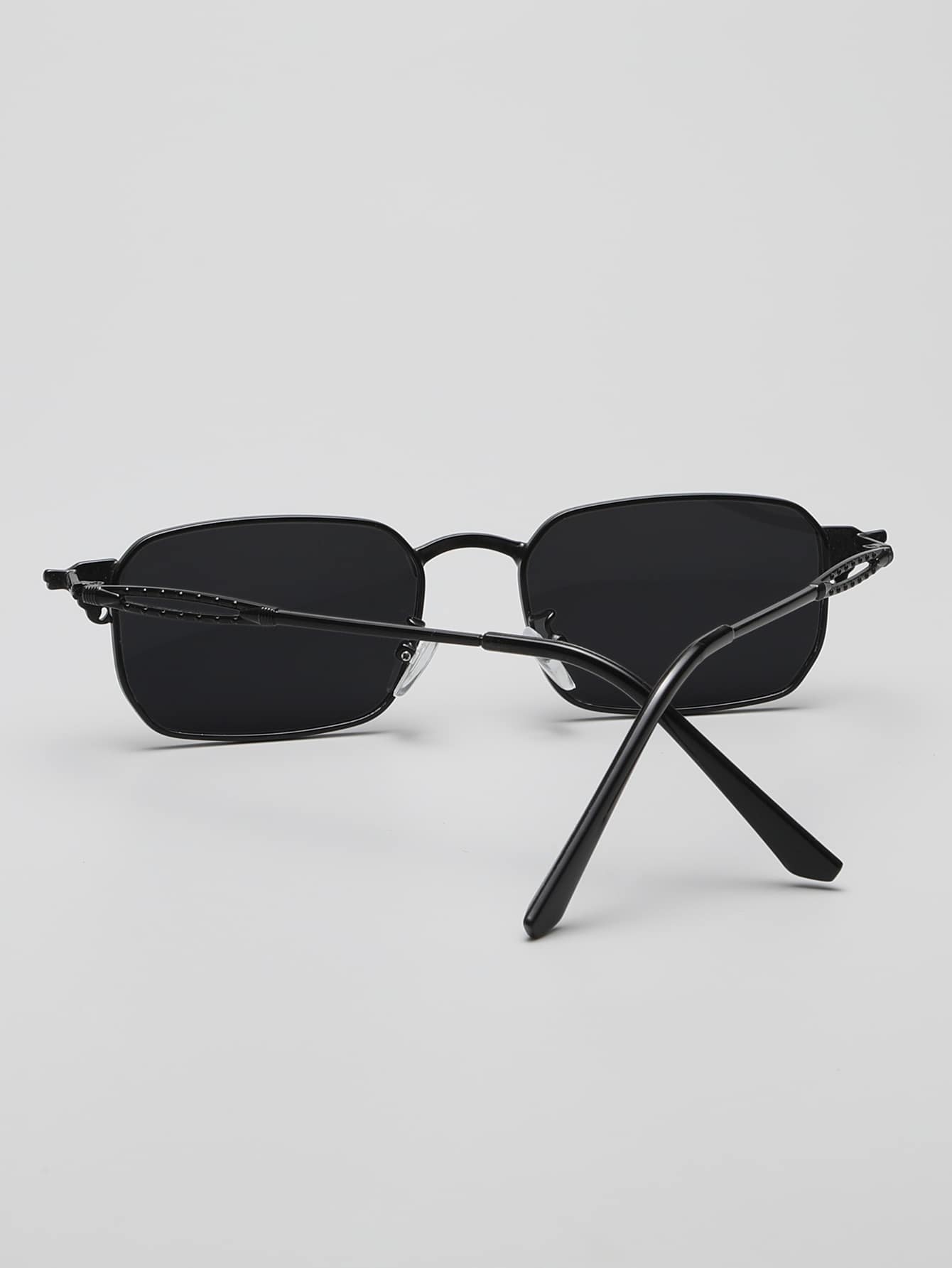 Men Square Frame Sunglasses Vintage Sunglasses Sun Glasses Beach Accessories Sun Glasses Sunglasses Shades For Summer Beach Vacation,Outdoor,Travel - Black - View 3