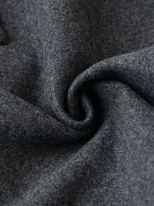 Plus Lapel Neck Belted Vest Overcoat - Dark Grey - View 4