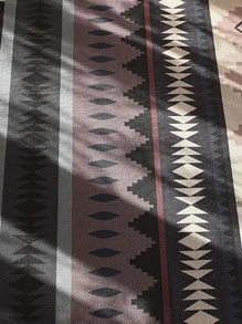 Geometric Pattern Fringe Trim Rug - Multicolor - View 3