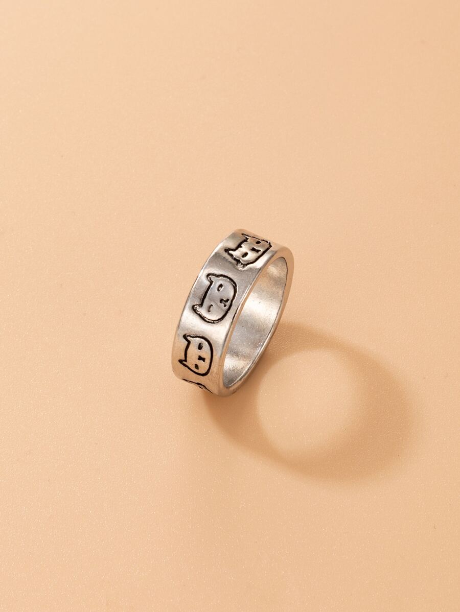 卡通細節戒指 - 銀色 - 查看 1