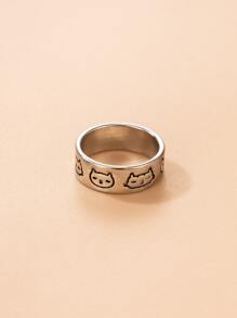 卡通細節戒指 - 銀色 - 查看 4